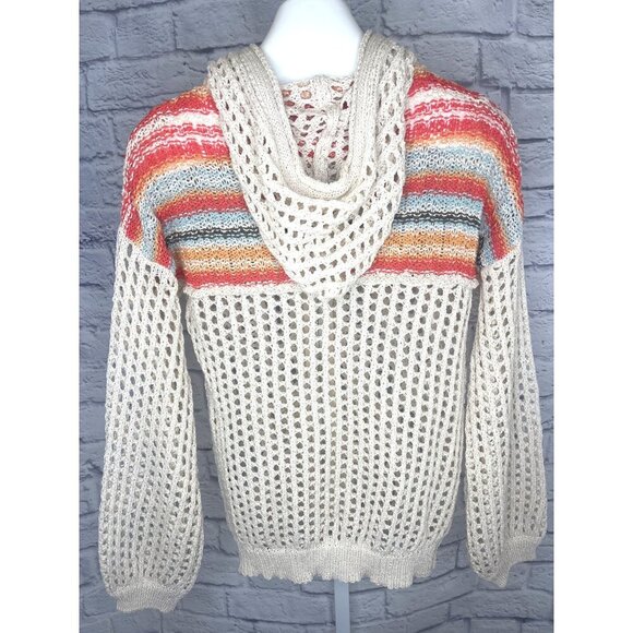 POL Sweaters - POL Sweater Full Zip Open Knit Hoodie Size MEDIUM Boho